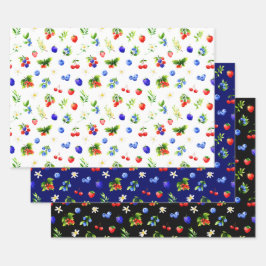 Mixed Berries Pattern Inpakpapier Vel