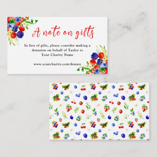 Mixed Berries with Foliage Birthday A Note On Gift Informatiekaartje (Voorkant / Achterkant)