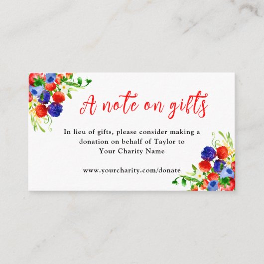 Mixed Berries with Foliage Birthday A Note On Gift Informatiekaartje (Voorkant)