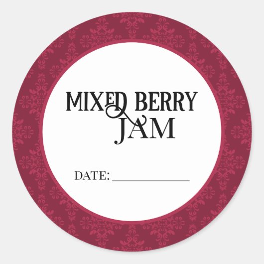 Mixed Berry Jam Canning Lid Labels (Voorkant)