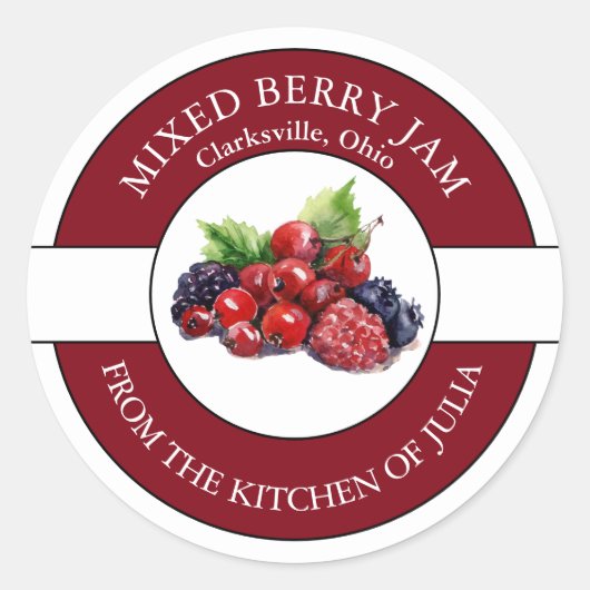 Mixed Berry Jam Label (Voorkant)