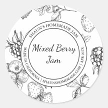 Mixed Berry Jam Sketch Modern label