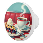 Mixed Berry Pie, Ice Cream and Coffee Keramische Knop (Rechts)