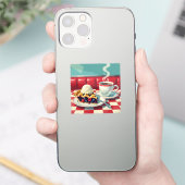 Mixed Berry Pie, ijs en koffie Sticker (Telefoon)