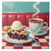 Mixed Berry Pie, ijs en koffie Tegeltje (Voorkant)