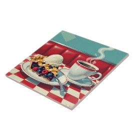 Mixed Berry Pie, ijs en koffie Tegeltje