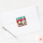 Mixed Berry Pie, ijs en koffie Vierkante Sticker (Envelop)