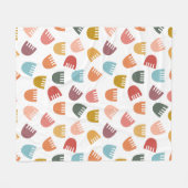 Mixed Boho Flowers Fleece Deken (Voorkant (Horizontaal))