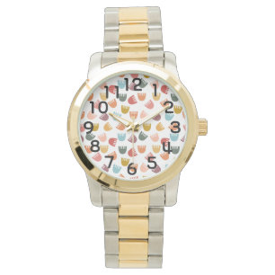 Mixed Boho Flowers Horloge