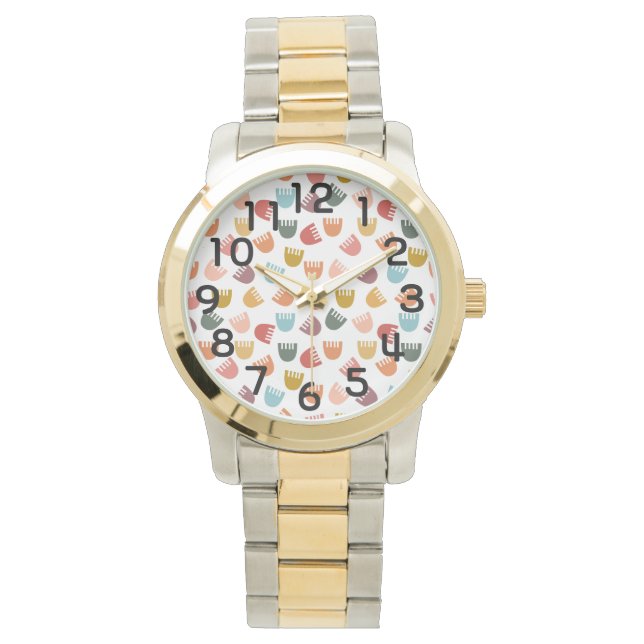Mixed Boho Flowers Horloge (Voorkant)