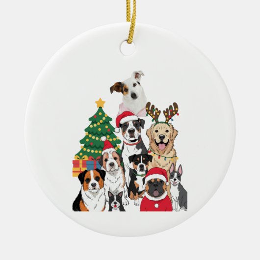 Mixed Breed Dog Christmas Tree Custom Ornament (Voorkant)