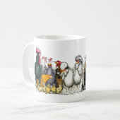Mixed breeds of chicken and poultry mug koffiemok (Voorkant links)