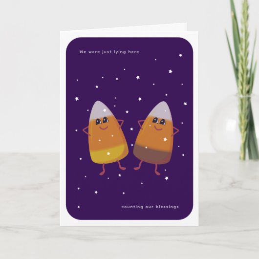 Mixed Candy Corn Duo "Counting Blessings" Fall  Feestdagen Kaart (Voorkant)
