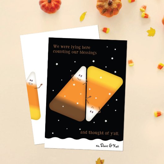 Mixed Candy Corn Paar Herfst Vakantie Kaart