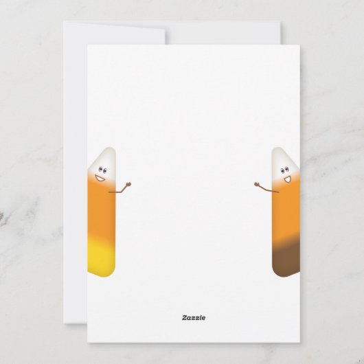 Mixed Candy Corn Paar Herfst Vakantie Kaart (Achterkant)