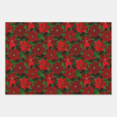 Mixed Christmas Poinsettias Inpakpapier Vel (Voorkant 3)