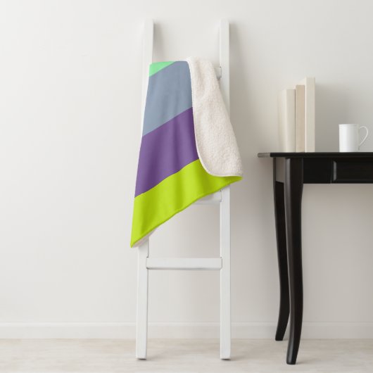 Mixed Color Stripe Fleece Sherpa Deken Gift Idee (In situ)