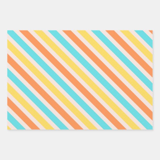 Mixed Colorful Stripes Pattern Inpakpapier Vel (Voorkant 2)