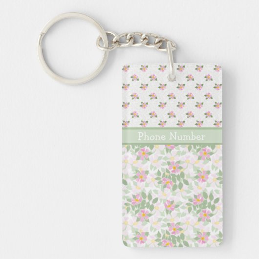 Mixed Dog Roos Florals: Sleutelhanger om te person (Voorkant)