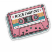 Mixed Emotions Retro Cassettebandje Art Sticker (Voorkant)