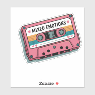Mixed Emotions Retro Cassettebandje Art Sticker