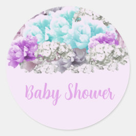 Mixed Floral Bouquet Baby shower Ronde Sticker