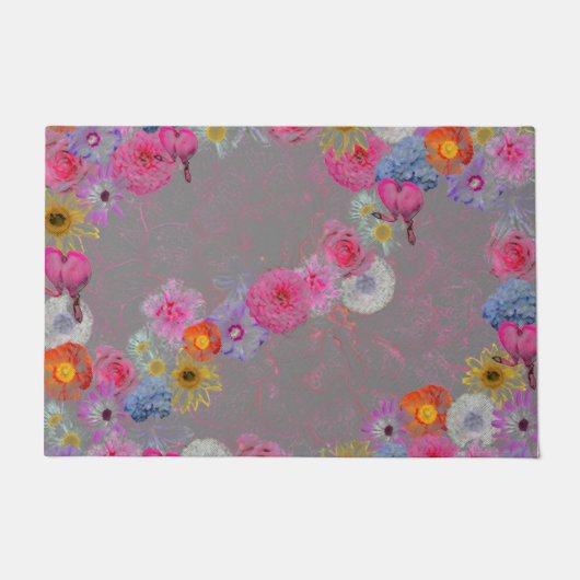 Mixed flowers in modern art deurmat (Voorkant)