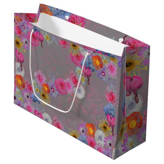 Mixed flowers in modern art groot cadeauzakje (Voorkant Gekanteld)