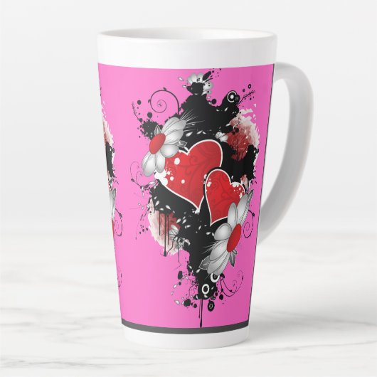 Mixed Hearts Design Latte Mok (Rechterhoek)
