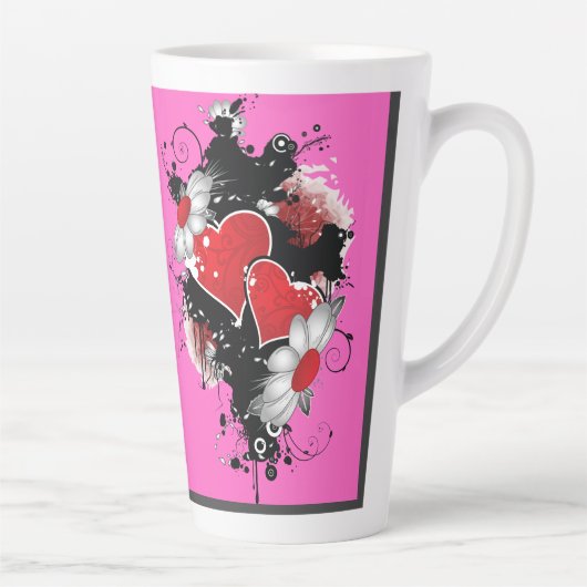 Mixed Hearts Design Latte Mok (Rechts)