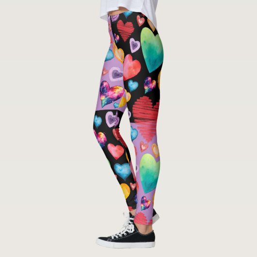 Mixed Hearts-patroon Leggings (Links)