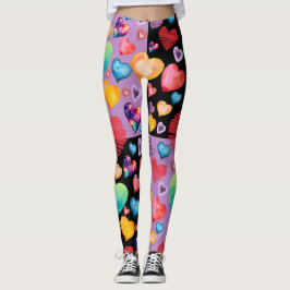 Mixed Hearts-patroon Leggings