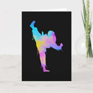 Mixed Martial Arts Colorful Silhouette for Girls Kaart