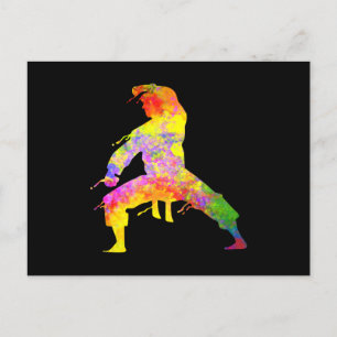 Mixed martial Arts Colorful Silhouette for Kids Briefkaart