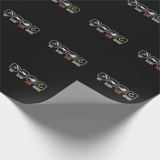 Mixed Martial Arts "Eat, Sleep, MMA, Repeat" Cadeaupapier (Hoek)