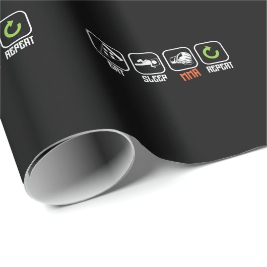 Mixed Martial Arts "Eat, Sleep, MMA, Repeat" Cadeaupapier (Rol Hoek)