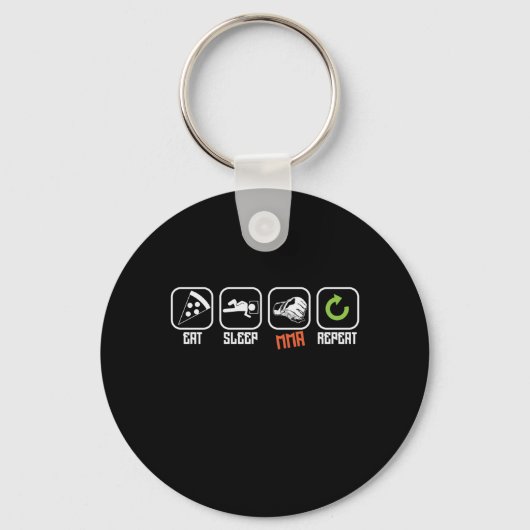 Mixed Martial Arts "Eat, Sleep, MMA, Repeat" Sleutelhanger (Voorkant)