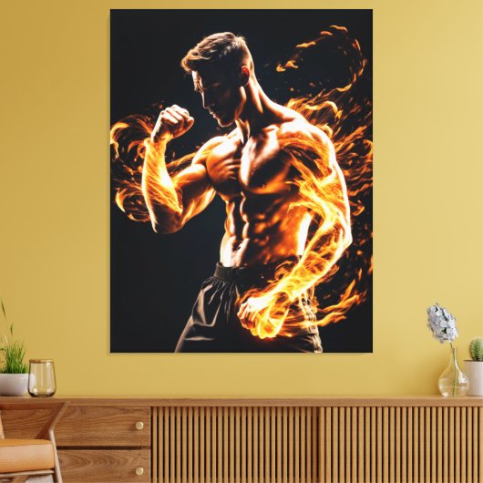 Mixed Martial Arts Fighter Canvas Afdruk (Insitu (Woonkamer))