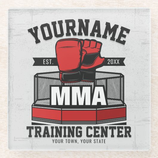 Mixed Martial Arts VOEG NAAM TOE MMA Fight Trainin Glazen Onderzetter (Voorkant)