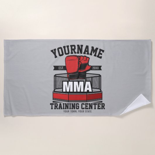 Mixed Martial Arts VOEG NAAM TOE MMA Fight Trainin Strandlaken (Voorkant)