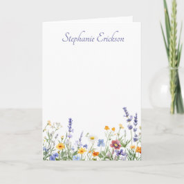 Mixed Meadow Wildflower Personalized Stationery Notitiekaartje