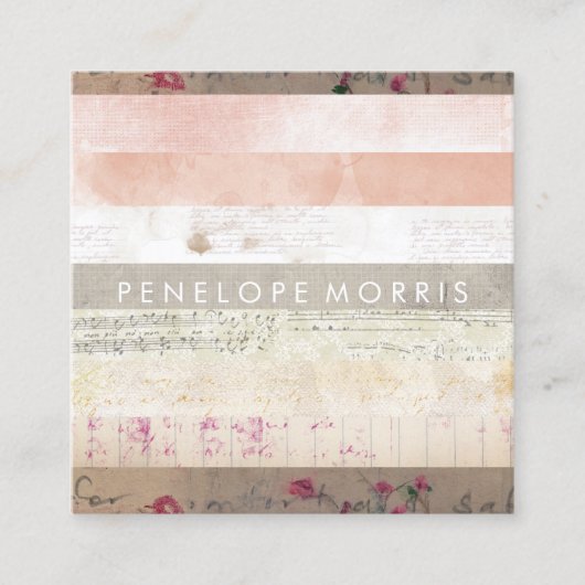 Mixed Media Abstract Beauty Stylist Vierkante Visitekaartje (Voorkant)