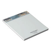 Mixed Media Abstract Grijs Grijs Blauw QR Code Notitieblok (Schuin)