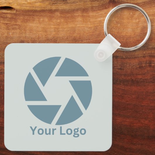 Mixed Media Abstract Grijs Grijs Blauw QR Code Sleutelhanger (Achterkant)