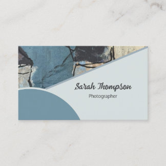 Mixed Media Abstract Grijs Grijs Blauw QR Code Visitekaartje