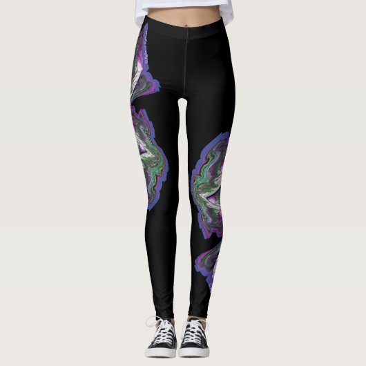 Mixed Media Abstracte kunst Leggings (Voorkant)