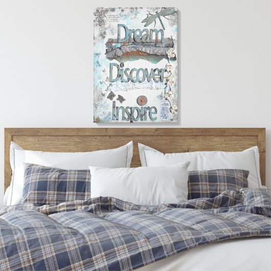 Mixed Media Art Quote Dream Canvas Afdruk (Insitu (Slaapkamer))