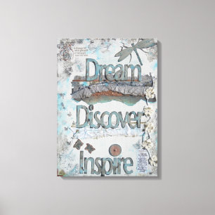 Mixed Media Art Quote Dream Canvas Afdruk