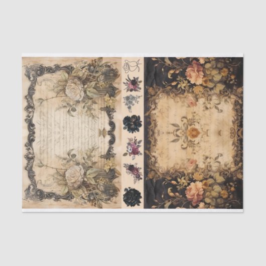 Mixed Media Artiest Junk Journal Dark Gothic Tissuepapier (Voorkant)