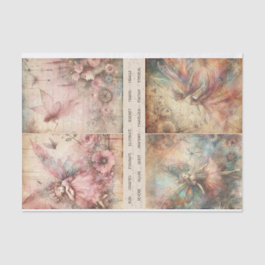Mixed Media Artiest Magische Fairy Art Junk Journa Tissuepapier (Voorkant)